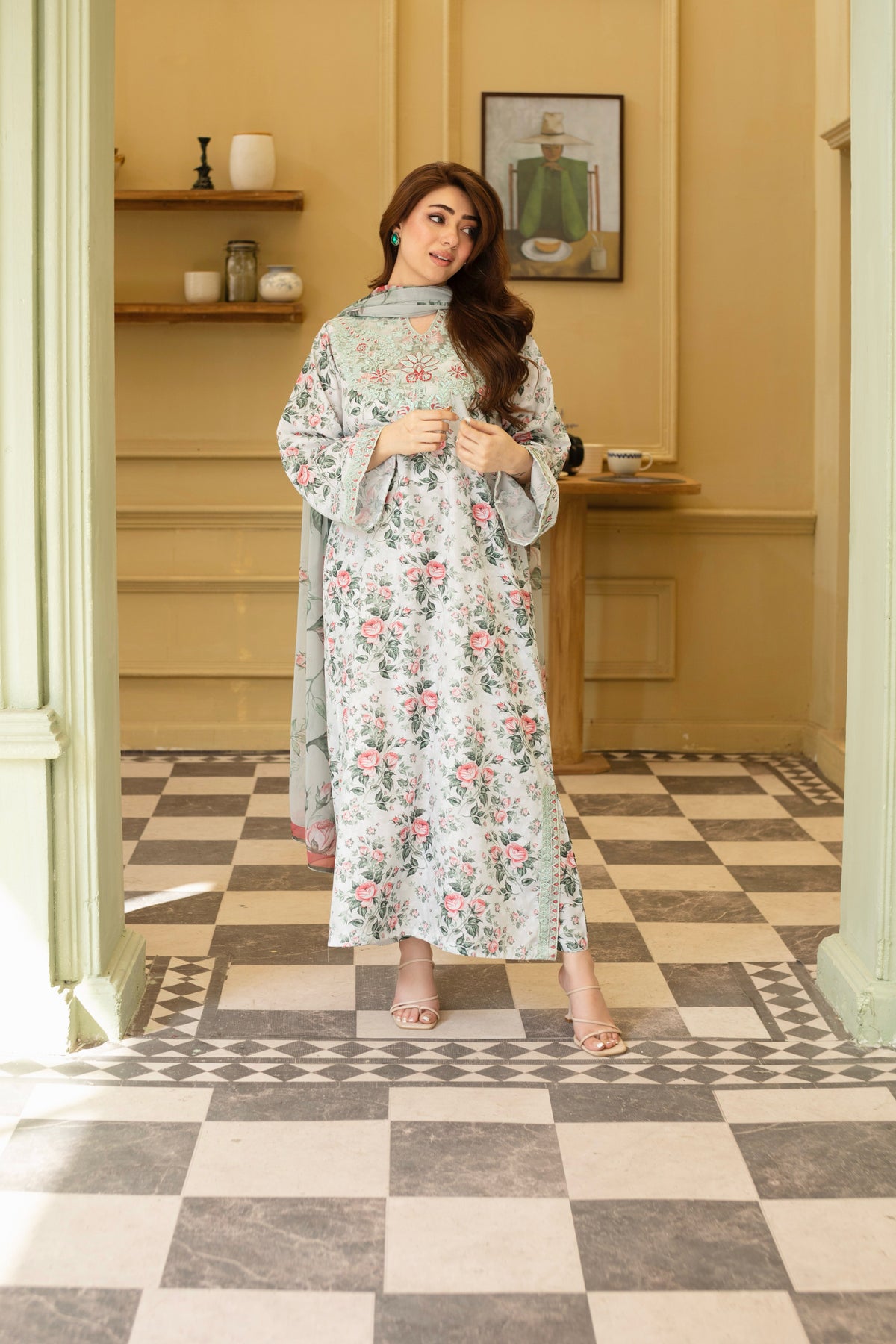 Zarmeena embroided kaftaan-3pc