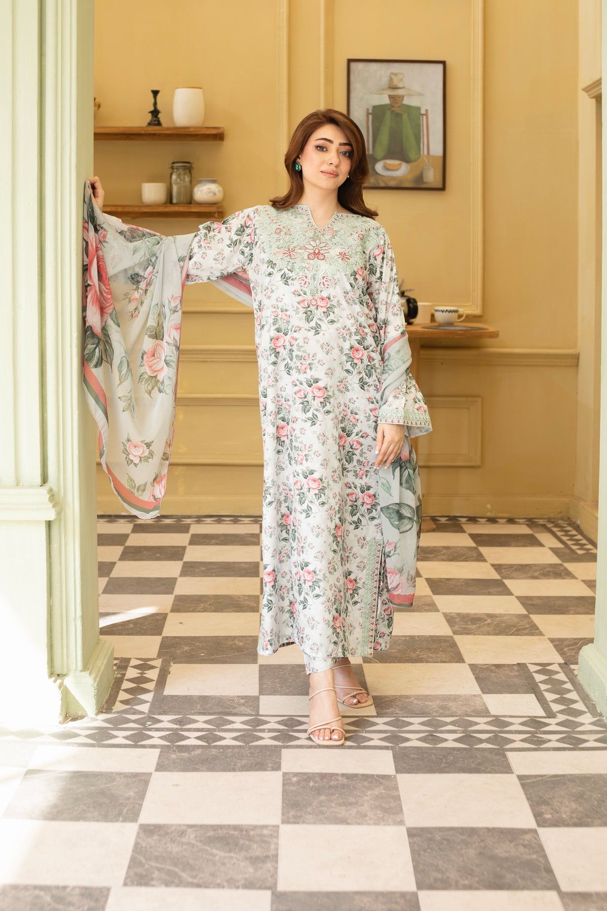 Zarmeena embroided kaftaan-3pc